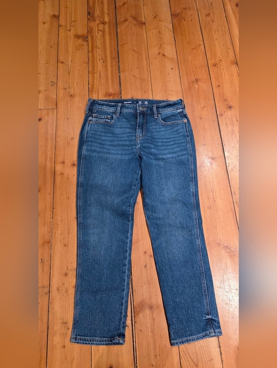Old Navy Denim - Old Navy Dark Blue Straight-Leg Women's Jeans